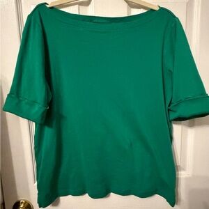 Ralph Lauren Women’s Green Boatneck Short-Sleeve Top